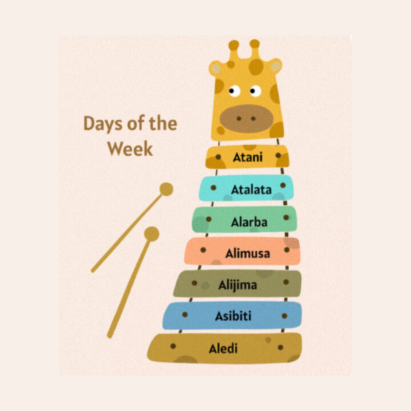 Days of the Week Poster: Gonja