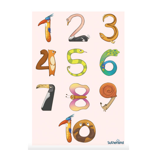 123 Counting Animal Poster