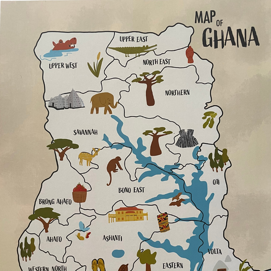 Map of Ghana Poster