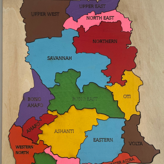 Wooden Ghana map puzzle